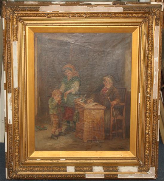 Mark William Langlois (1860-1890) Schoolroom scenes, 20.5 x 16.5in.